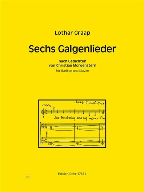 Sechs Galgenlieder für Bariton und Klavier (1985), Noten