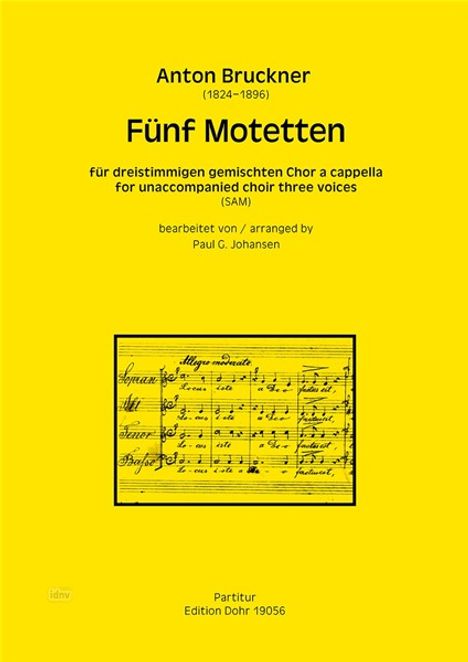 Anton Bruckner: Fünf Motetten, Noten