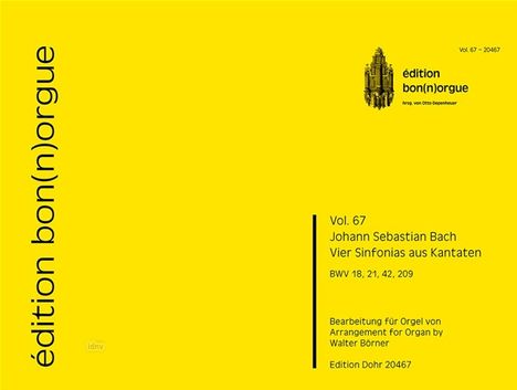 Johann Sebastian Bach: Vier Sinfonias aus Kantaten, Noten