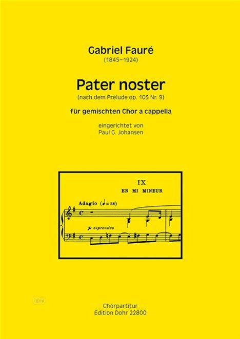 Pater noster für gemischten Chor a cappella, Noten