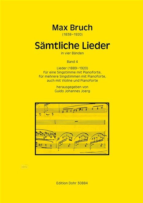 Max Bruch: Sämtliche Lieder, Noten