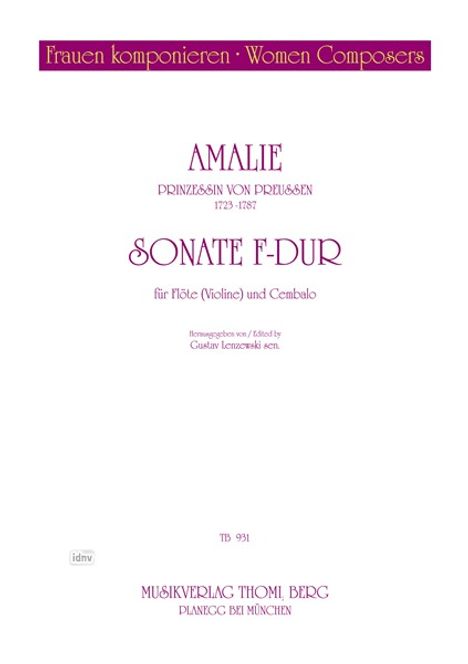 Prinzessin  Anna Amalie von Preußen: Sonate F-Dur, Noten