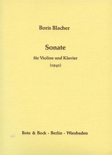 Boris Blacher: Sonate (1941), Zubehör