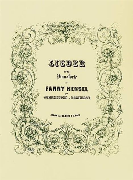 Fanny Hensel: Lieder für das Pianoforte, Noten