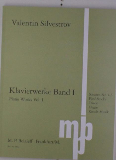Valentin Silvestrov: Klavierwerke, Noten