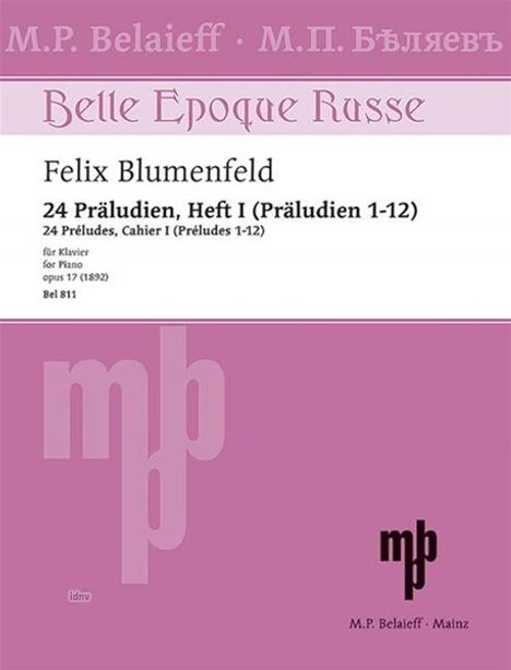 Felix Mikhailovich Blumenfeld: 24 Präludien op. 17, Noten