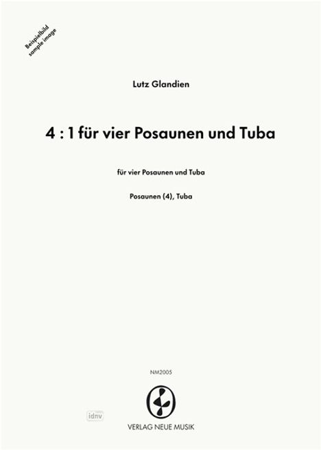 Lutz Glandien: 4 : 1 für vier Posaunen und Tu, Noten