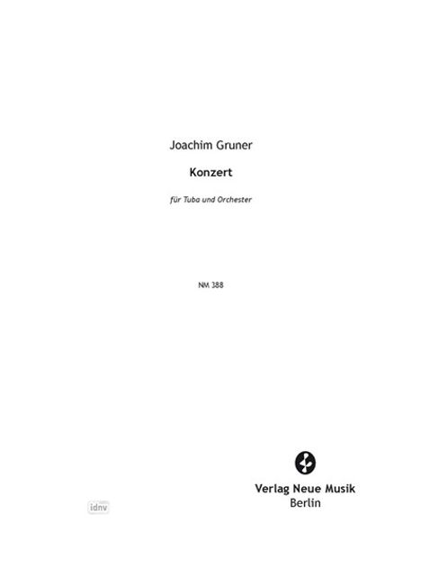 Joachim Gruner: Konzert, Noten