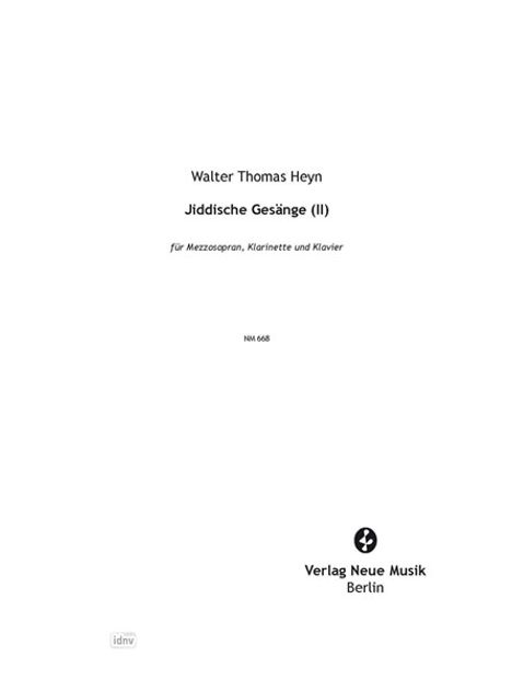 Walter Thomas Heyn: Heyn,W.T.           :Ji /NS /MEZSOLO/KLAV/KLAR /GH, Noten