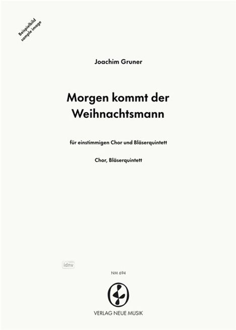 Joachim Gruner: Morgen kommt der Weihnachtsman, Noten