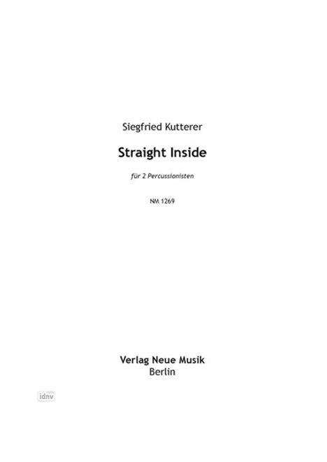 Siegfried Kutterer: Straight Inside, Noten