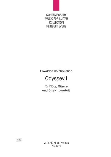 Osvaldas Balakauskas: Odyssey I für Flöte, Gitarre und Streichquartett (2002), Noten