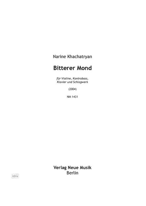 Narine Khachatryan: Bitterer Mond, Noten