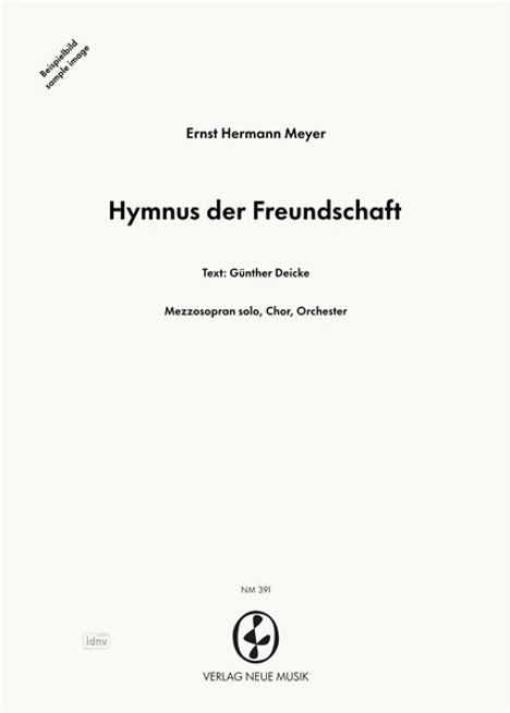 Hymnus der Freundschaft, Noten