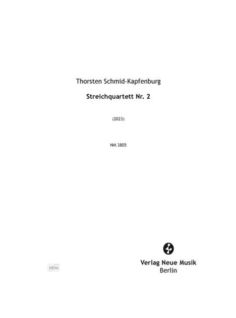 Thorsten Schmid-Kapfenburg: 2. Streichquartett (2023), Noten
