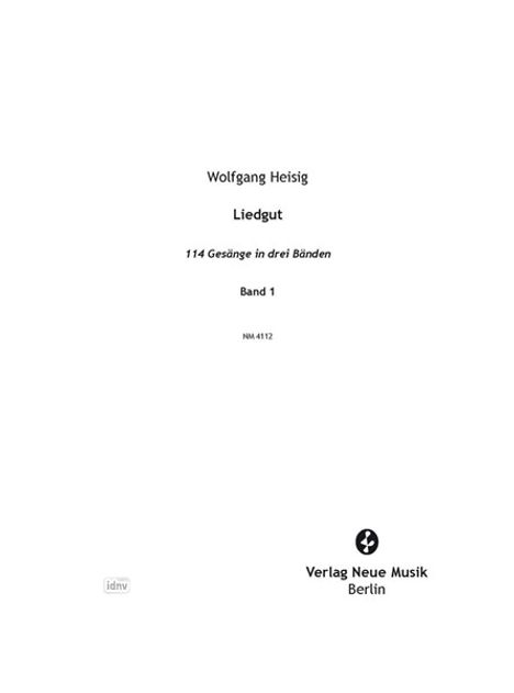 Wolfgang Heisig: Liedgut Band 1 für Stimme(n) und Klavier, Noten