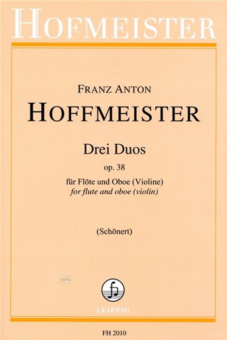 Franz Anton Hoffmeister: 3 Duos op. 38, Noten