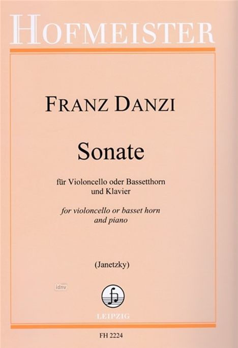 Franz Danzi: Sonate für Bassethorn oder Violoncello und Klavier, Noten