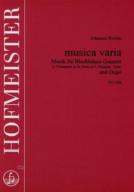 Johannes Reiche: musica varia, Noten