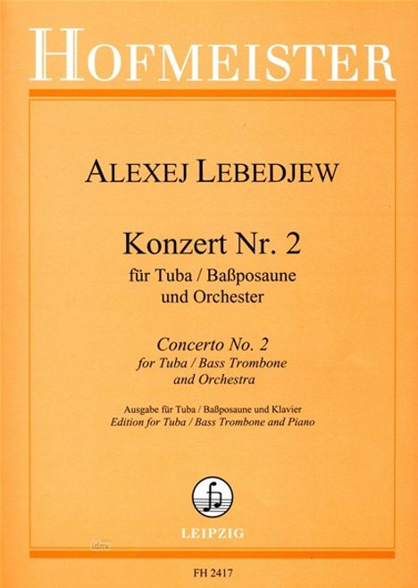 Alexej Lebedjew: Konzert Nr. 2 Tuba (Baßpsosaune) und Orchester, Noten