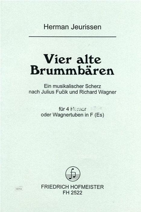 Hermann Jeurissen: 4 alte Brummbären, Noten