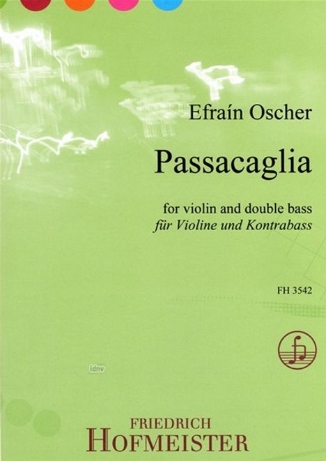 Efraín Oscher: Passacaglia for double bass and violin, Noten
