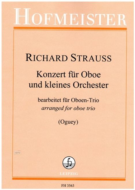 Richard Strauss: Konzert für Oboe und kleines Orchester / bearbeitet für Oboen-Trio für 2 Ob, Englischhorn, Noten