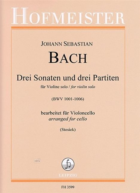 Johann Sebastian Bach: Drei Sonaten und drei Partiten für Violine solo BWV 1001-1006, Noten