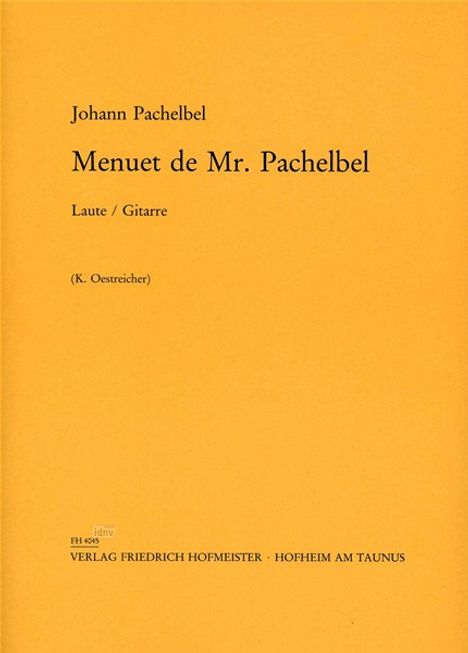 Johann Pachelbel: Menuett, Noten