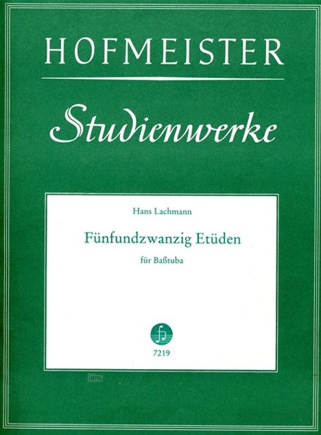 Hans Lachmann: 25 Etüden Baßtuba, Noten