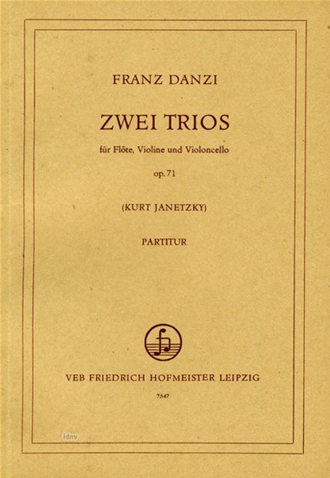 Franz Danzi: 2 Trios op. 71, Noten