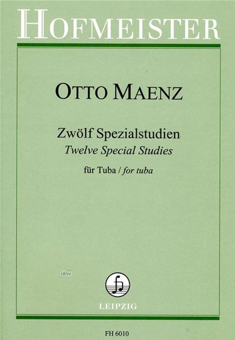 Otto Maenz: 12 Spezialstudien, Noten