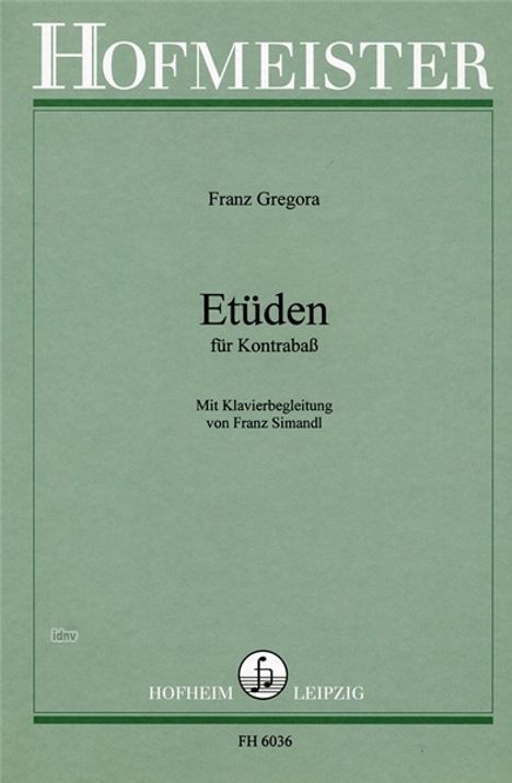 Franz Gregora: Etüden für Kontrabass, Noten