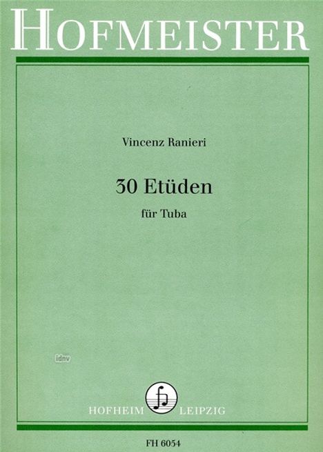 Vincenz Ranieri: 30 Etüden, Noten