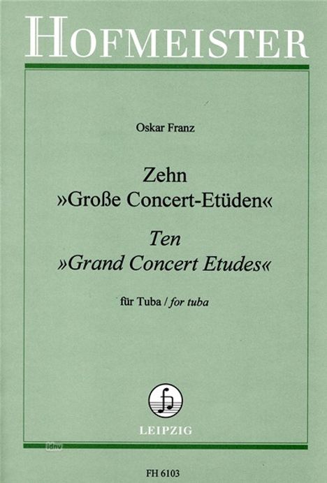 Oskar Franz: 10 große "Concert-Etüden", Noten