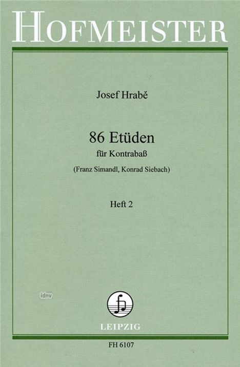 Josef Hrabé: 86 Etüden für Kontrabass, Heft 2, Noten