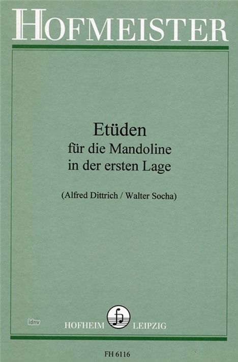 Alfred Dittrich: Etüden für die Mandoline in der ersten Lage, Noten