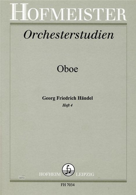 Händel-Studien für Oboe, Noten