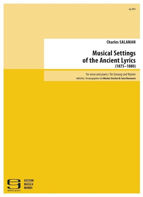 Charles Salaman: Musical Settings of the Ancient Lyrics für Gesang und Klavier (1875-1880), Noten