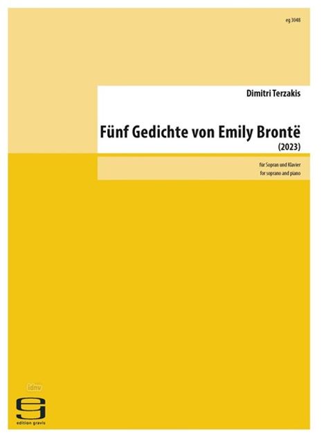 Dimitri Terzakis: Fünf Gedichte von Emily Bronte für Sopran und Klavier (2023), Noten
