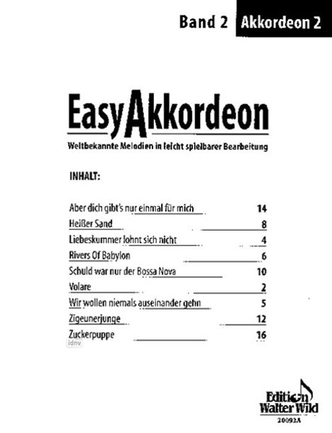 Nelly Leuzinger: Akkordeon 2, Noten