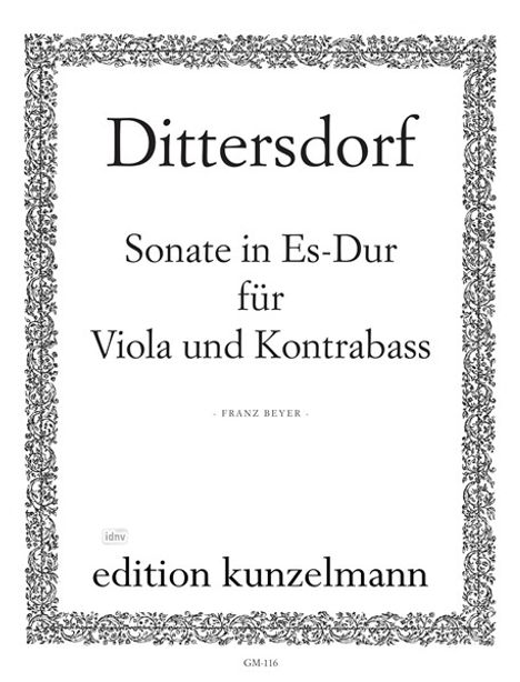 Karl Ditters von Dittersdorf: Sonate für Viola und Kontrabass Es-Dur, Noten