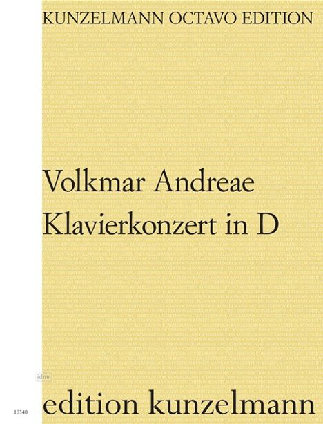 Volkmar Andreae: Klavierkonzert D-Dur, Noten