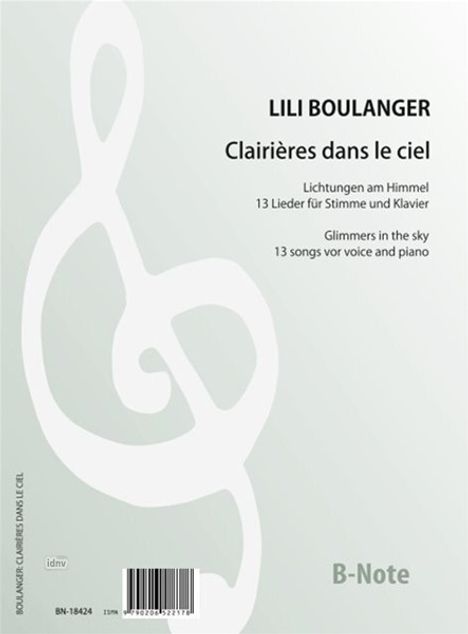 Lili Boulanger: Clairières dans le ciel - 13 Lieder für Stimme und Klavier, Noten