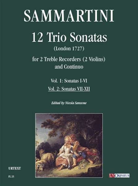 Giuseppe Sammartini: 12 Trio Sonatas (London 1727) for 2 Treble Recorders (2 Violins) and Continuo - Vol. 2: Sonatas VII-XII for 2 Treble Recorders (2 Violins) and Continuo, Noten