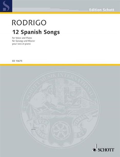 Joaquin Rodrigo: Doce canciones espanolas, Noten