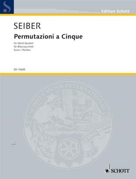 Matyas Seiber: Permutazioni a cinque, Noten