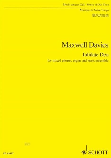 Peter Maxwell Davies: Jubilate Deo, Noten