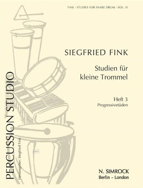 Siegfried Fink: Studien für kleine Trommel, Noten