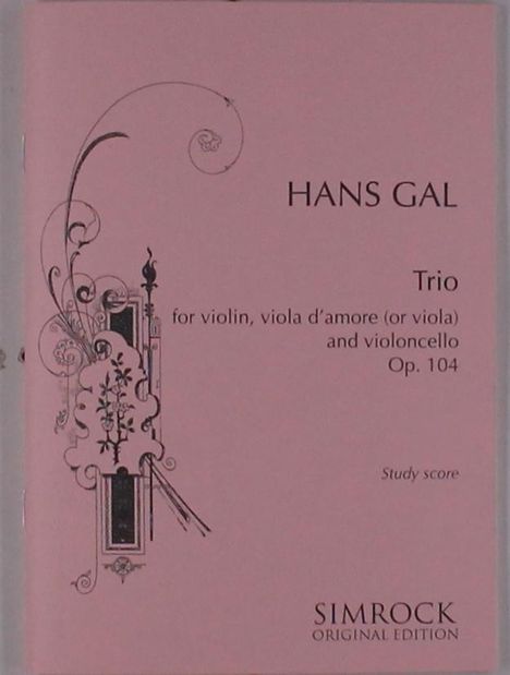 Hans Gal: Streichtrio A-Dur op. 104, Noten